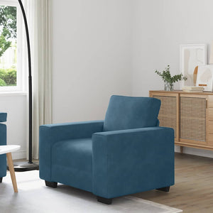 Blauer Samt Sessel 100x77x82 cm