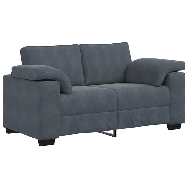 vidaXL Canapé deux places gris foncé 160x77x82 cm velours