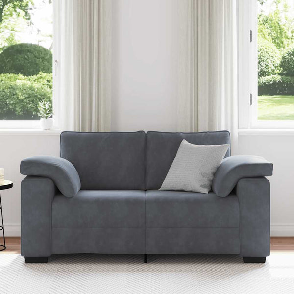 vidaXL Canapé deux places gris foncé 160x77x82 cm velours
