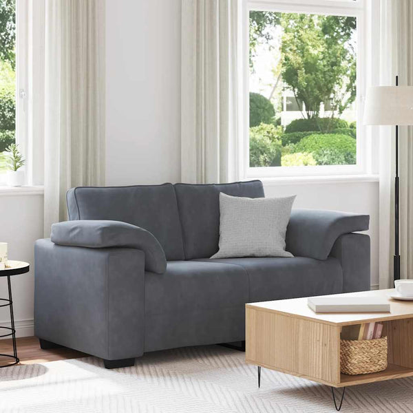 vidaXL Canapé deux places gris foncé 160x77x82 cm velours