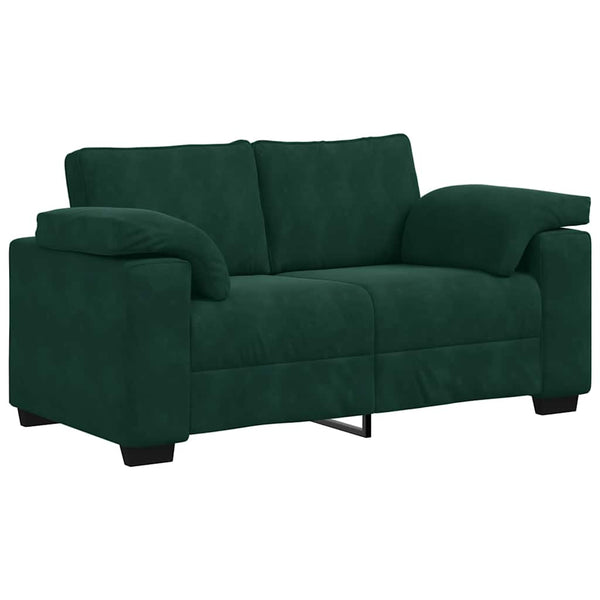 Dunkelgrünes Samt Zweisitzer Sofa