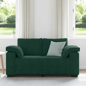Dunkelgrünes Samt Zweisitzer Sofa