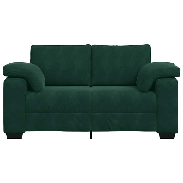 Dunkelgrünes Samt Zweisitzer Sofa