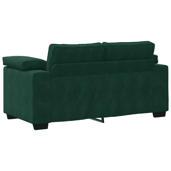 Dunkelgrünes Samt Zweisitzer Sofa