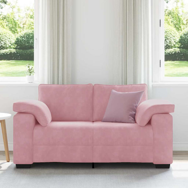 Rosa Samt Zweisitzer Sofa 160 cm