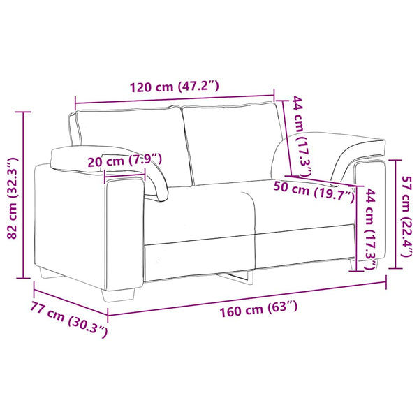 Rosa Samt Zweisitzer Sofa 160 cm