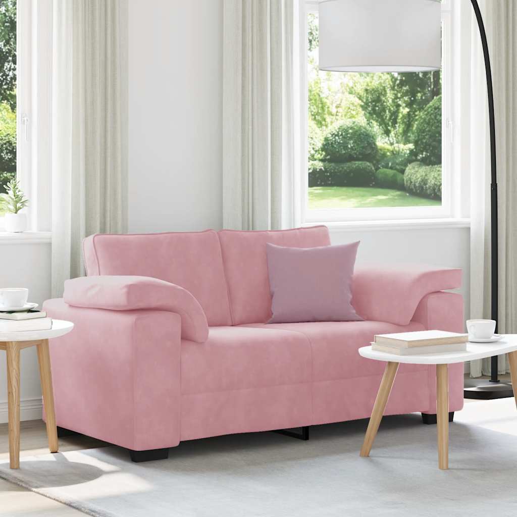 Rosa Samt Zweisitzer Sofa 160 cm