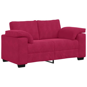 Weinrotes Samt Zweisitzer Sofa 160 cm
