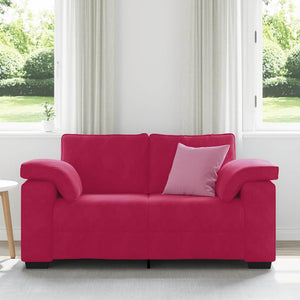 Weinrotes Samt Zweisitzer Sofa 160 cm