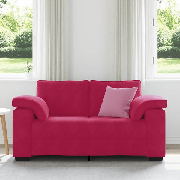 Weinrotes Samt Zweisitzer Sofa 160 cm