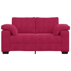 Weinrotes Samt Zweisitzer Sofa 160 cm