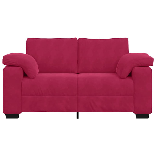 Weinrotes Samt Zweisitzer Sofa 160 cm