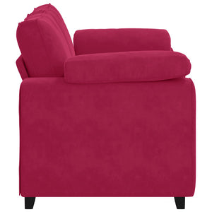 Weinrotes Samt Zweisitzer Sofa 160 cm