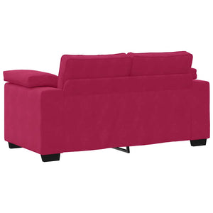 Weinrotes Samt Zweisitzer Sofa 160 cm