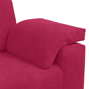 Weinrotes Samt Zweisitzer Sofa 160 cm