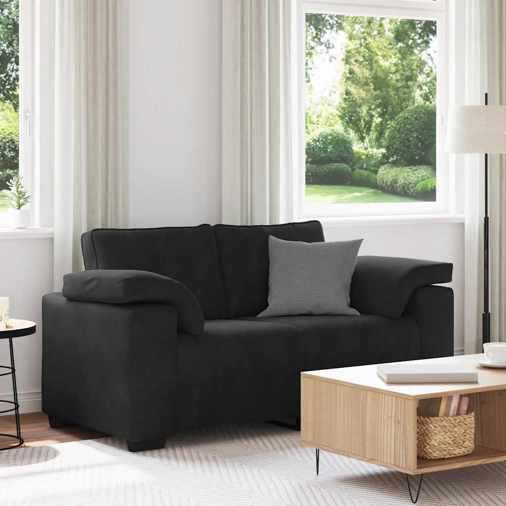 vidaXL Canapé à 2 places noir 160x77x82 cm Velours