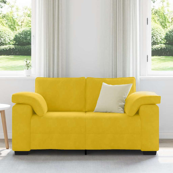 vidaXL Canapé à 2 places jaune 160x77x82 cm velours