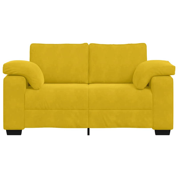 vidaXL Canapé à 2 places jaune 160x77x82 cm velours