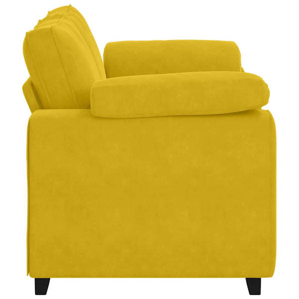 vidaXL Canapé à 2 places jaune 160x77x82 cm velours