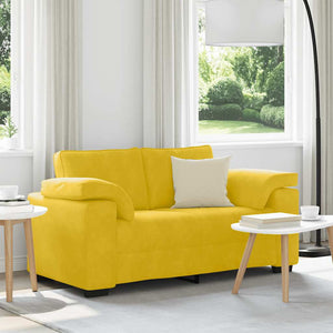 vidaXL Canapé à 2 places jaune 160x77x82 cm velours