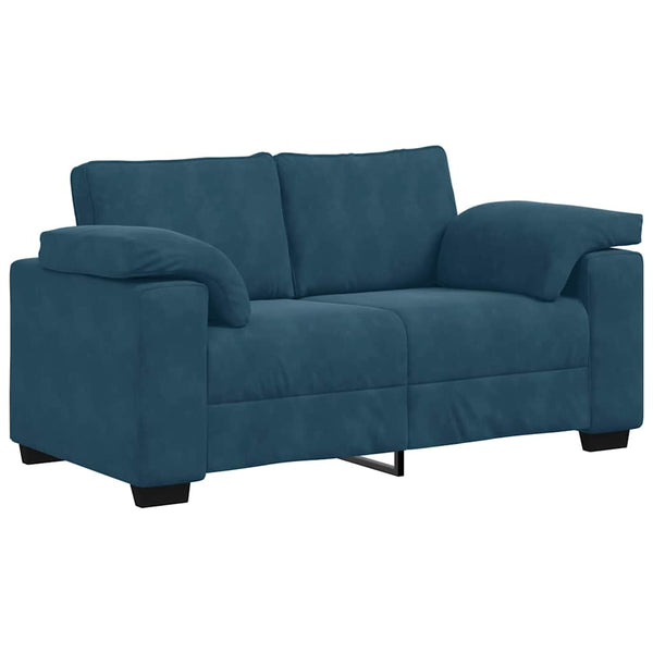 Blaues Samt Zweisitzer Sofa 160 cm