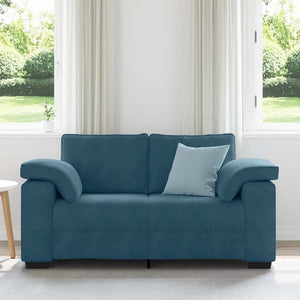 Blaues Samt Zweisitzer Sofa 160 cm