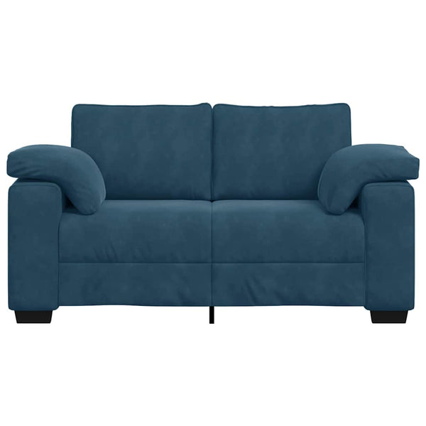 Blaues Samt Zweisitzer Sofa 160 cm