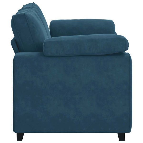 Blaues Samt Zweisitzer Sofa 160 cm