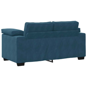 Blaues Samt Zweisitzer Sofa 160 cm