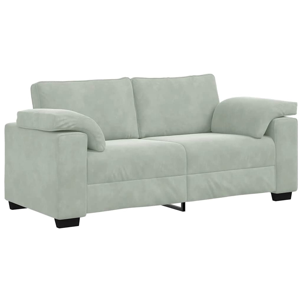 Hellgraues Samt Zweisitzer Sofa 180 cm