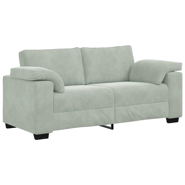Hellgraues Samt Zweisitzer Sofa 180 cm