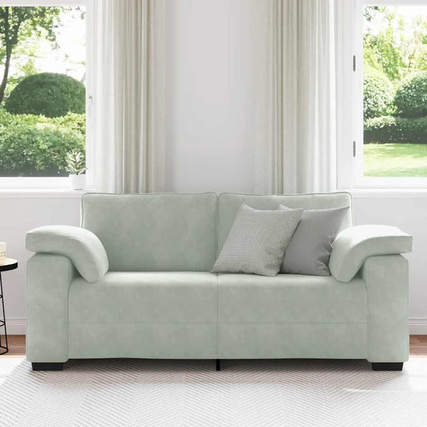 Hellgraues Samt Zweisitzer Sofa 180 cm
