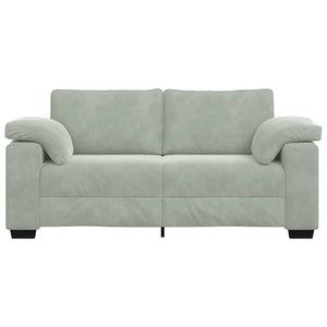 Hellgraues Samt Zweisitzer Sofa 180 cm