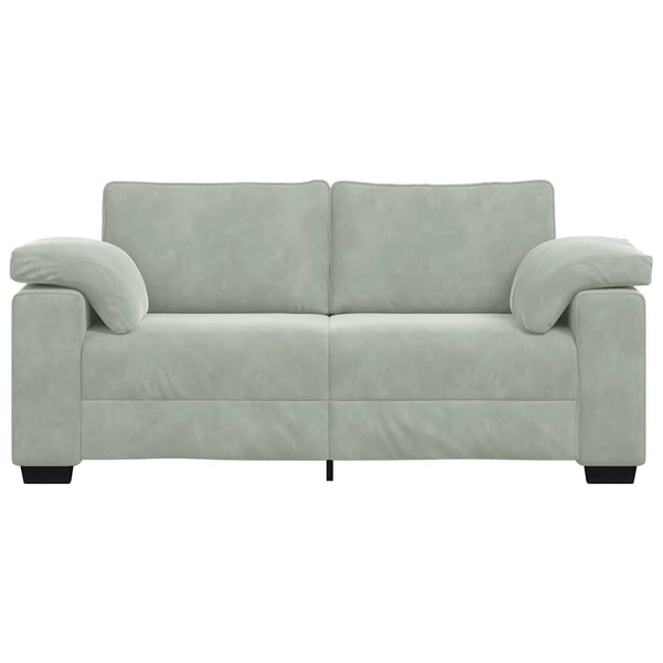 Hellgraues Samt Zweisitzer Sofa 180 cm