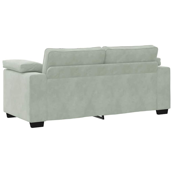 Hellgraues Samt Zweisitzer Sofa 180 cm