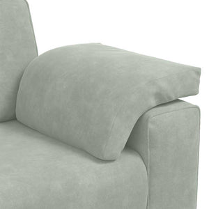 Hellgraues Samt Zweisitzer Sofa 180 cm