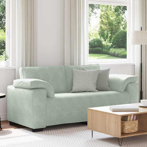 Hellgraues Samt Zweisitzer Sofa 180 cm