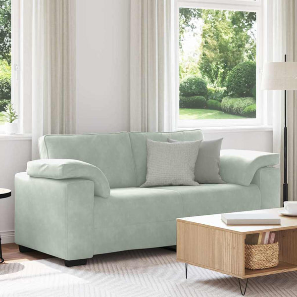 Hellgraues Samt Zweisitzer Sofa 180 cm