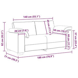vidaXL Canapé deux places Gris foncé 180x77x82 cm Velours