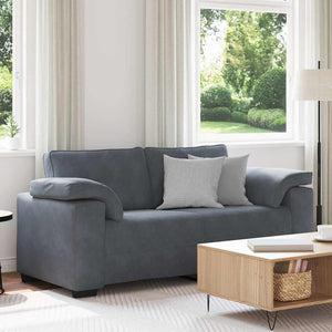 vidaXL Canapé deux places Gris foncé 180x77x82 cm Velours