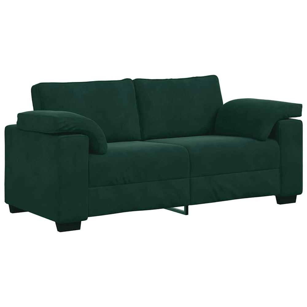 vidaXL Canapé deux places vert foncé 180x77x82 cm Velours