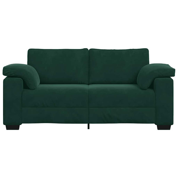 vidaXL Canapé deux places vert foncé 180x77x82 cm Velours
