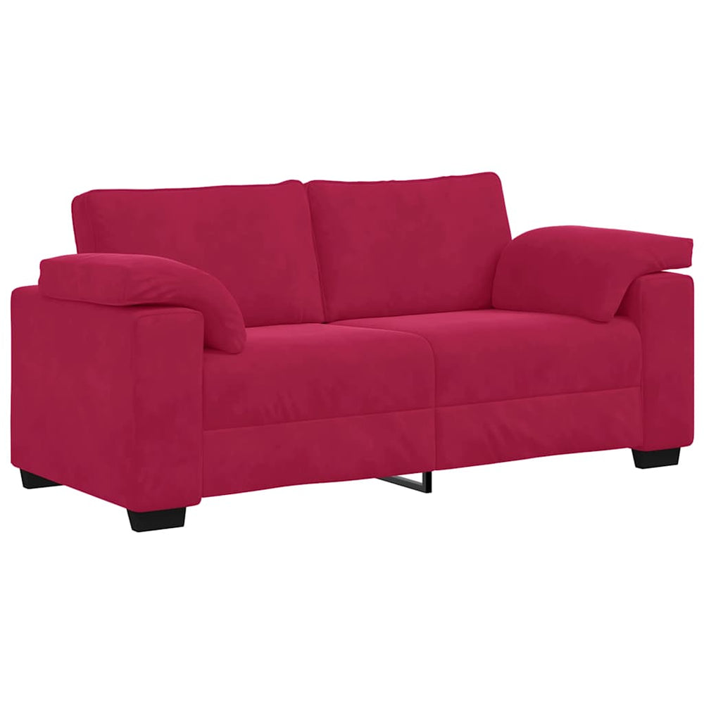 vidaXL Canapé à 2 places Rouge bordeaux 180x77x82 cm Velours