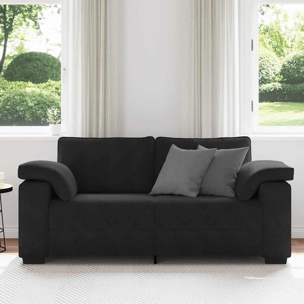 vidaXL Canapé à deux places noir 180x77x82 cm velours