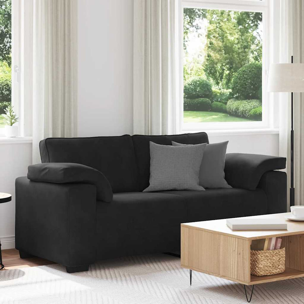 vidaXL Canapé à deux places noir 180x77x82 cm velours