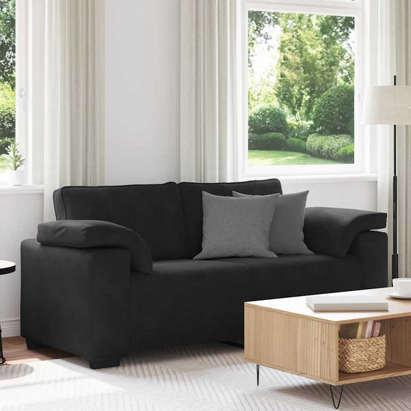 vidaXL Canapé à deux places noir 180x77x82 cm velours