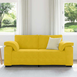 Gelbes Samt Zweisitzer Sofa 180 cm