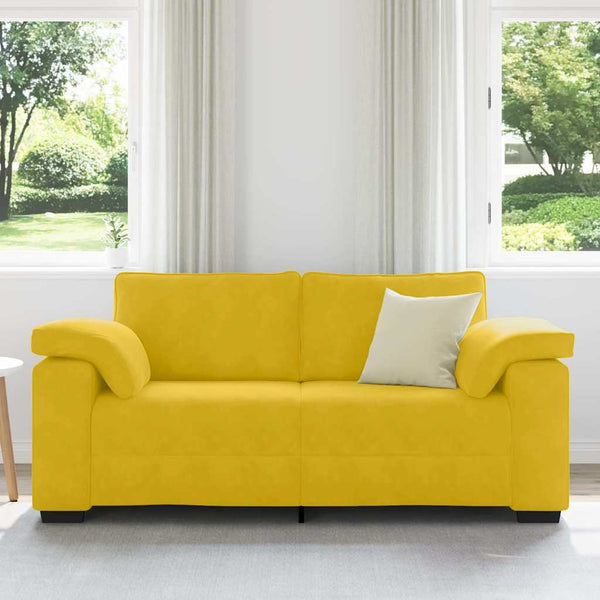 Gelbes Samt Zweisitzer Sofa 180 cm