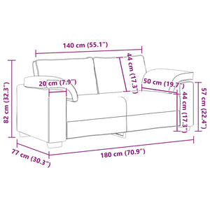Gelbes Samt Zweisitzer Sofa 180 cm