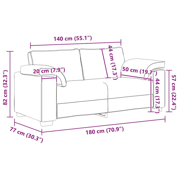 Gelbes Samt Zweisitzer Sofa 180 cm